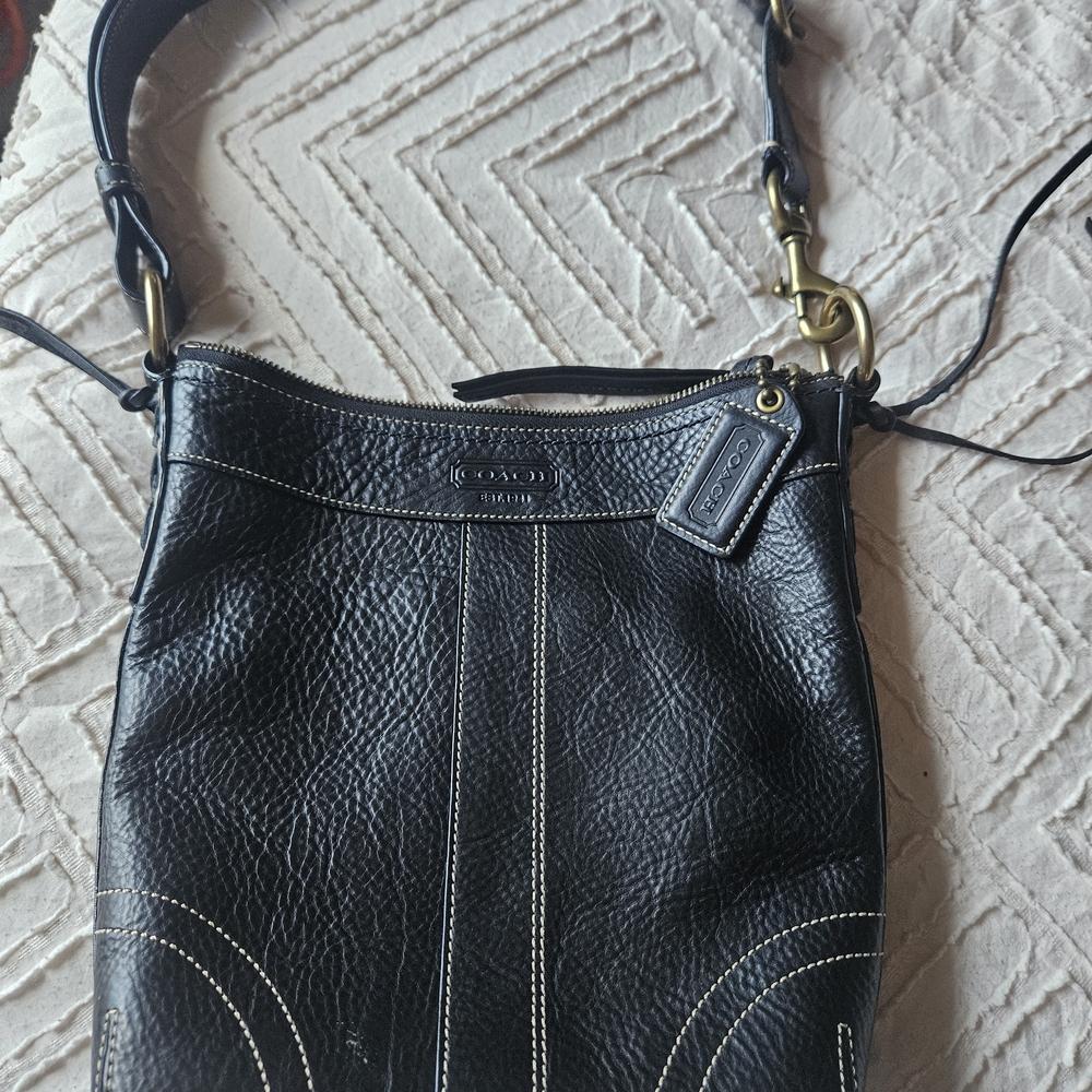 Coach Black Leather Shoulder Bag